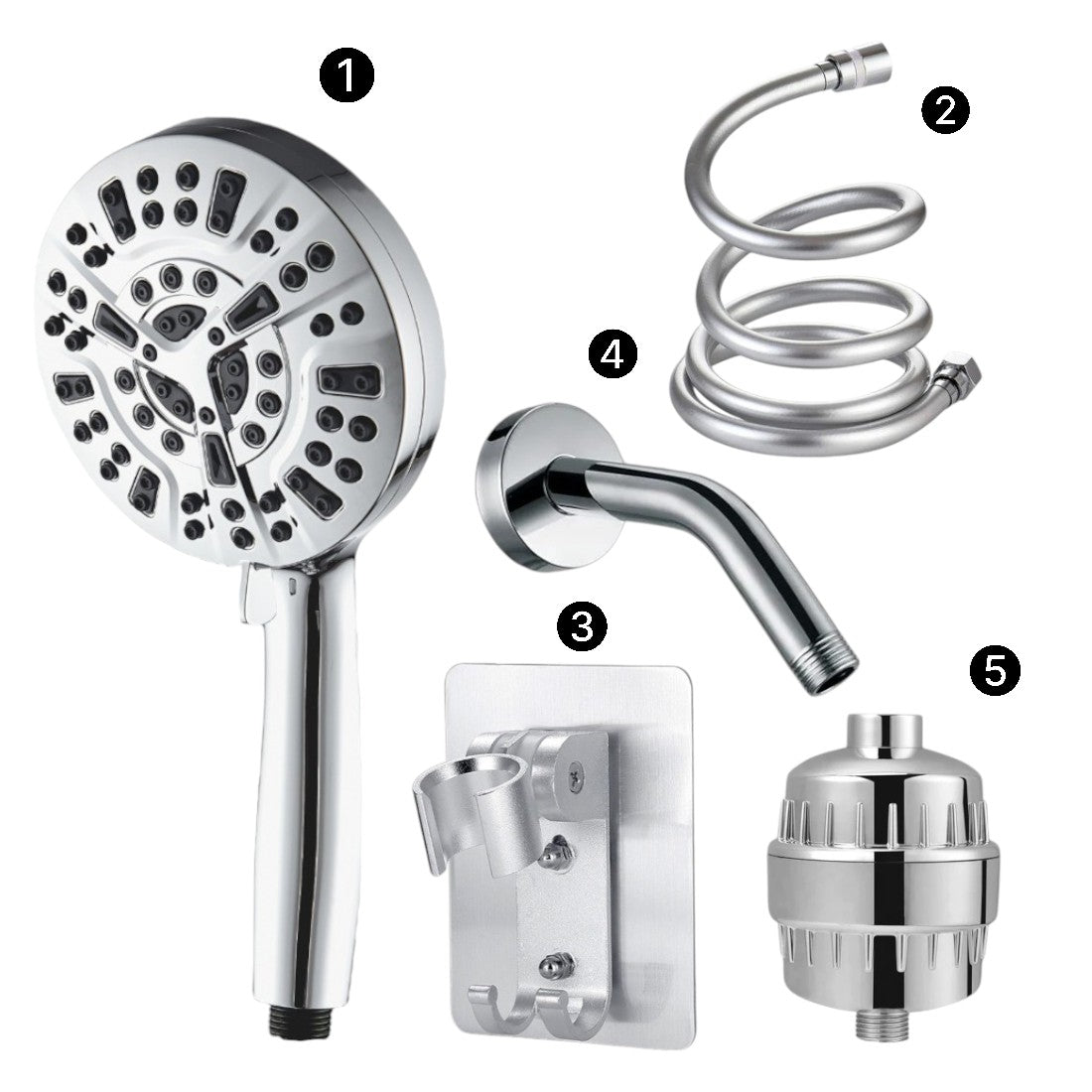 Luxe 10 Mode Showerhead Complete Shower Kit